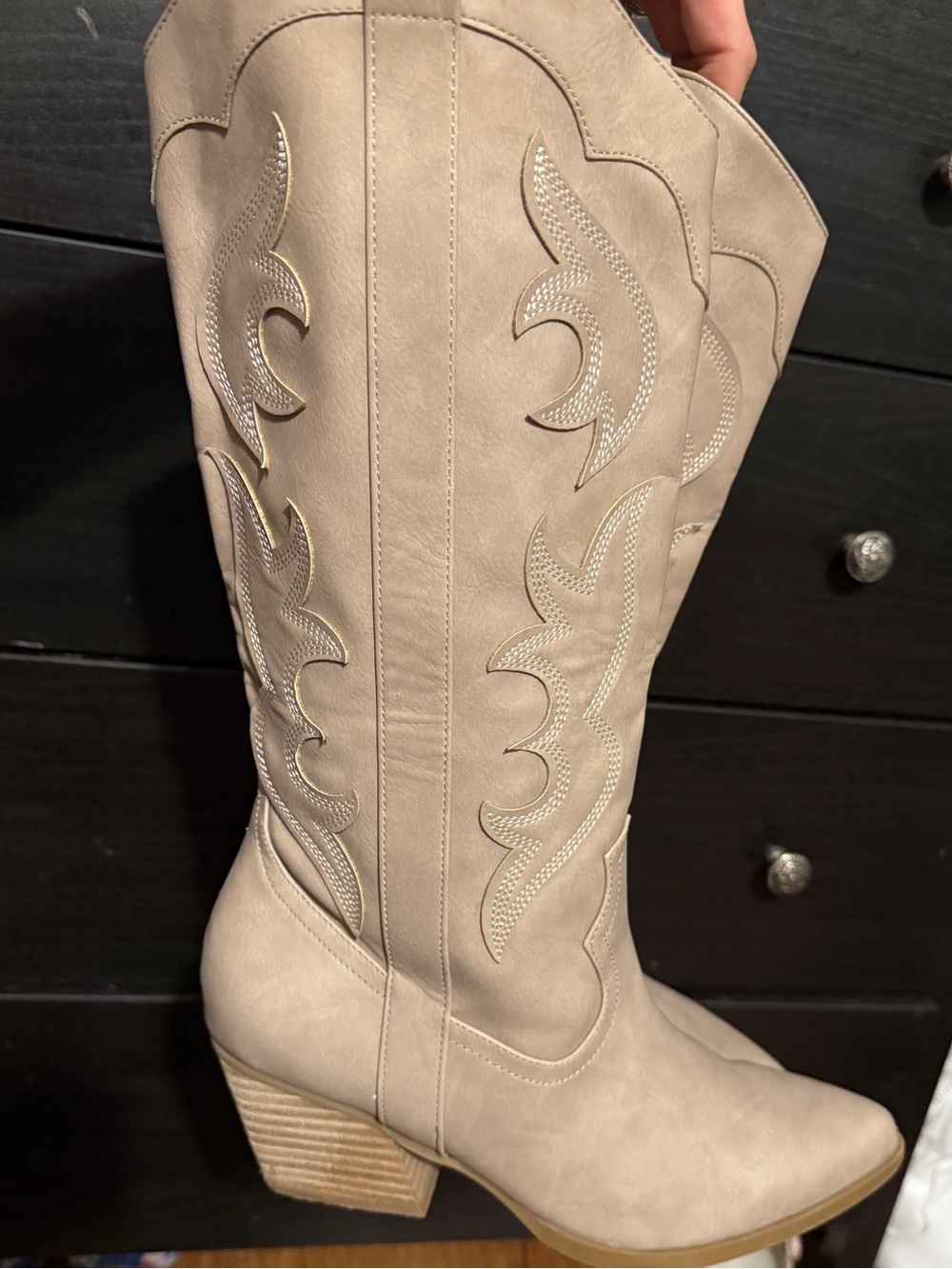 Dolce Vita Taupe Western Knee-High Boot